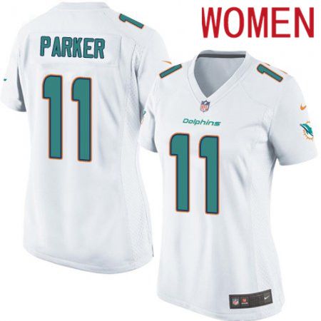 Women Miami Dolphins 11 DeVante Parker Nike White Game NFL Jersey